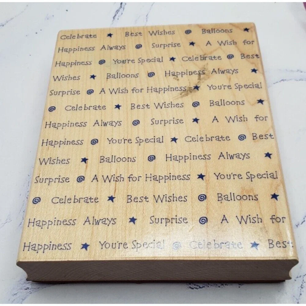 Hero Arts Wordprints Celebrate Large Background Wood Mounted Rubber Stamp